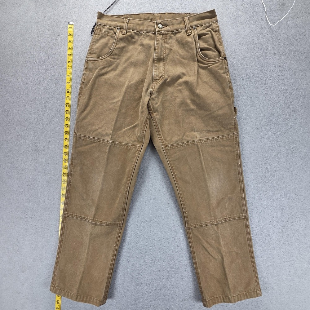 Key Pants Mens Brown Carpenter Double Knee Workwear Utility Canvas Fits 32x28